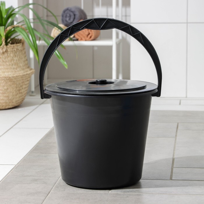 Ведро 10 л "Дачное", хозяйственное, с крышкой