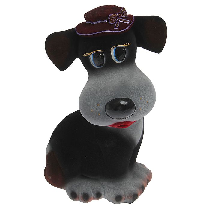 Копилка "Собака Шарлин" флок, чёрный