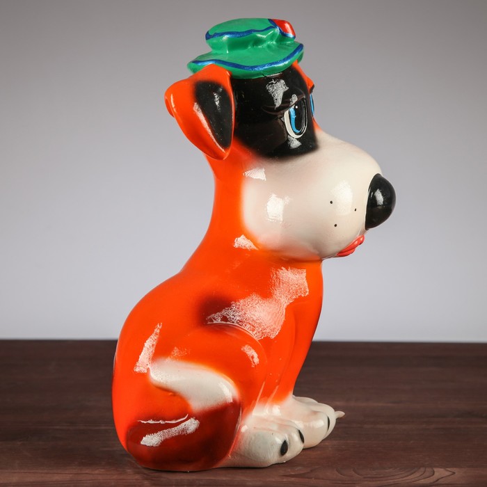 Копилка "Собака Шарлин" глянец, бежевая, микс