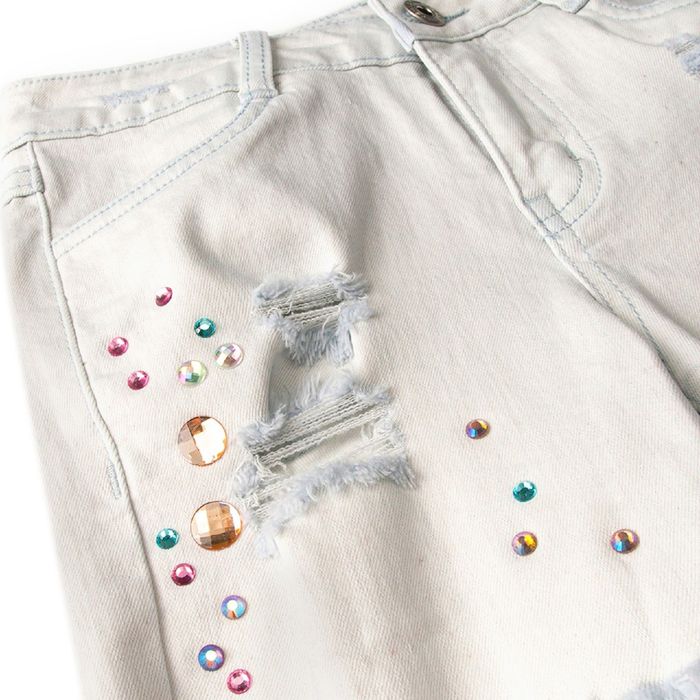 Шорты джинсовые для девочки "Белые камни", рост 164 см, цвет белый " (арт. 88301б)