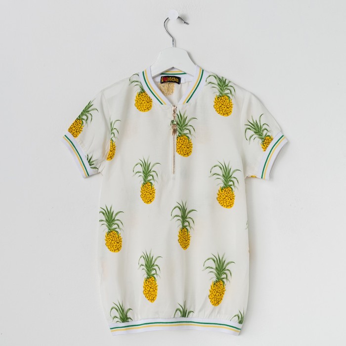 Футболка для девочки, рост 134 см, принт ананас 87632б