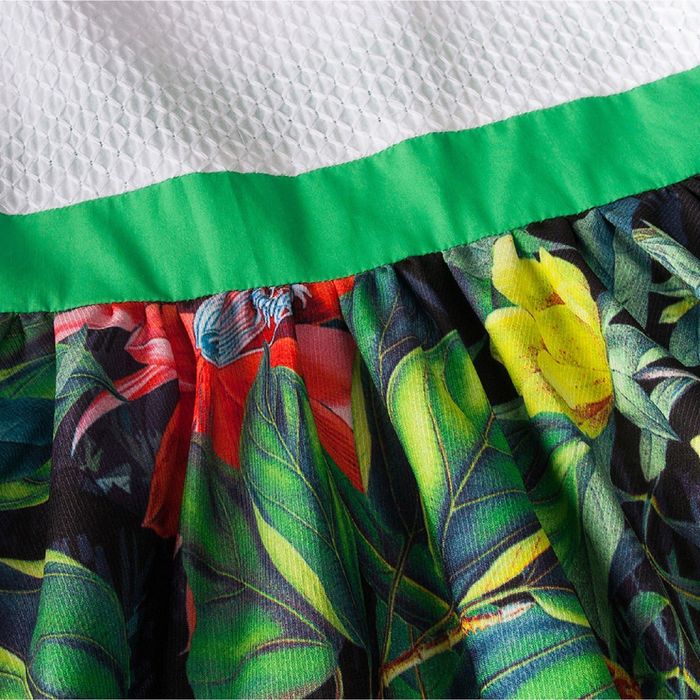 Платье для девочки "Тропические цветы", рост 152 см, цвет белый (арт. 87628б)