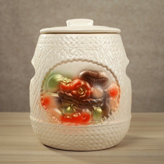 Бочка для солений "Натюрморт" цветная, 5 л, микс