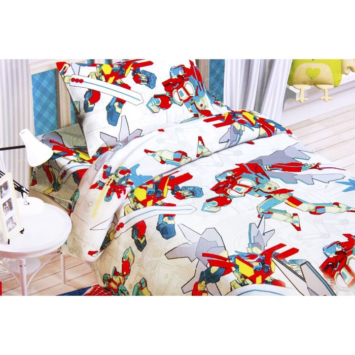 Постельное бельё "Этелька" 1,5 сп., Роботы будущего 143х215 см, 150х214 см, 50х70 см -1 шт., 100% хлопок, бязь, 125 г/м2