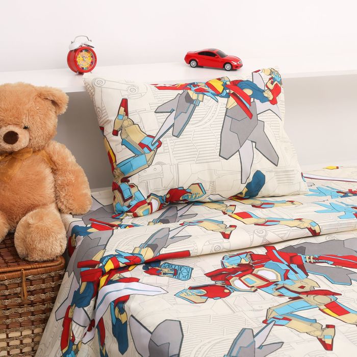 Постельное бельё "Этелька" 1,5 сп., Роботы будущего 143х215 см, 150х214 см, 50х70 см -1 шт., 100% хлопок, бязь, 125 г/м2