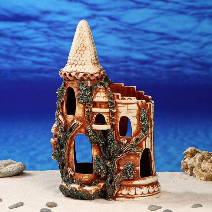 Декорации для аквариума "Башня", серая