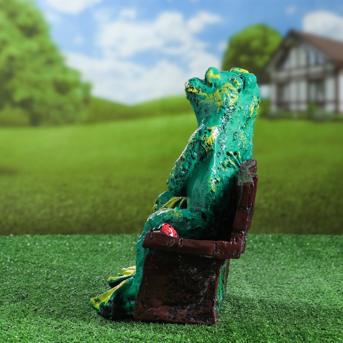 Садовая фигура "Лягушка на лавке", микс