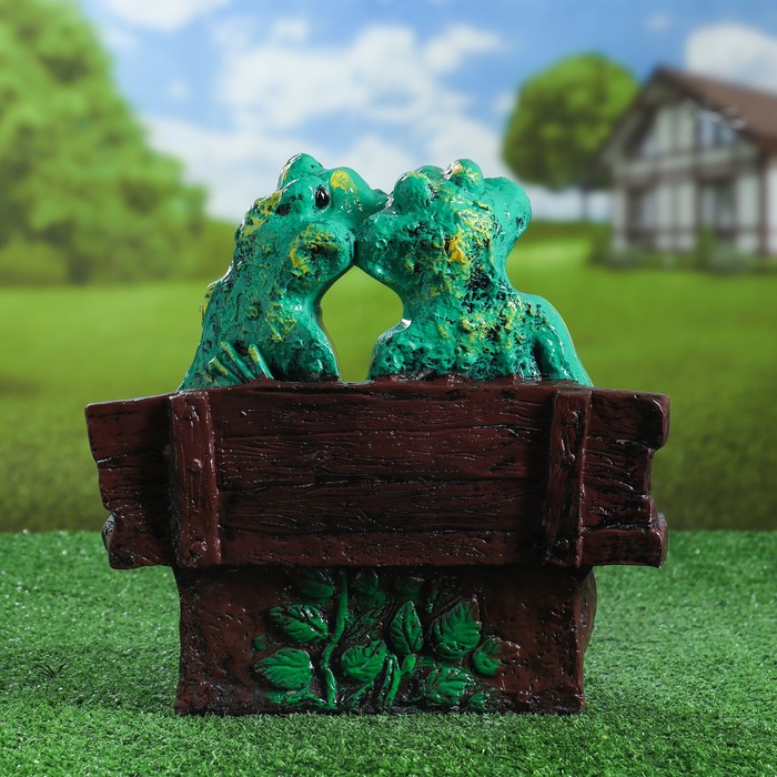 Садовая фигура "Лягушка на лавке", микс