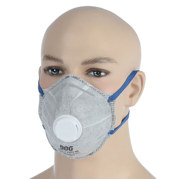 Полумаска фильтрующая DOG 3312-1 FFP2 NR (угольный фильтр) с клапаном
