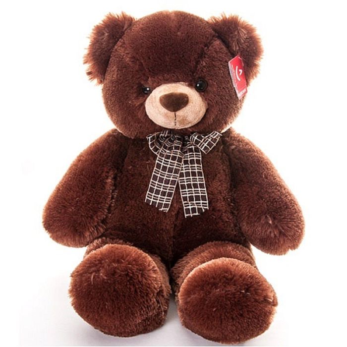 Мягкая игрушка "Медведь с бантом", цвет коричневый
