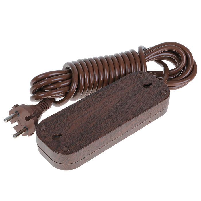 Удлинитель TDM У3, 3 гнезда, 5 м, ПВС 2х0.75 мм2, 10 А, 250 В, цвет бук, SQ1303-3202