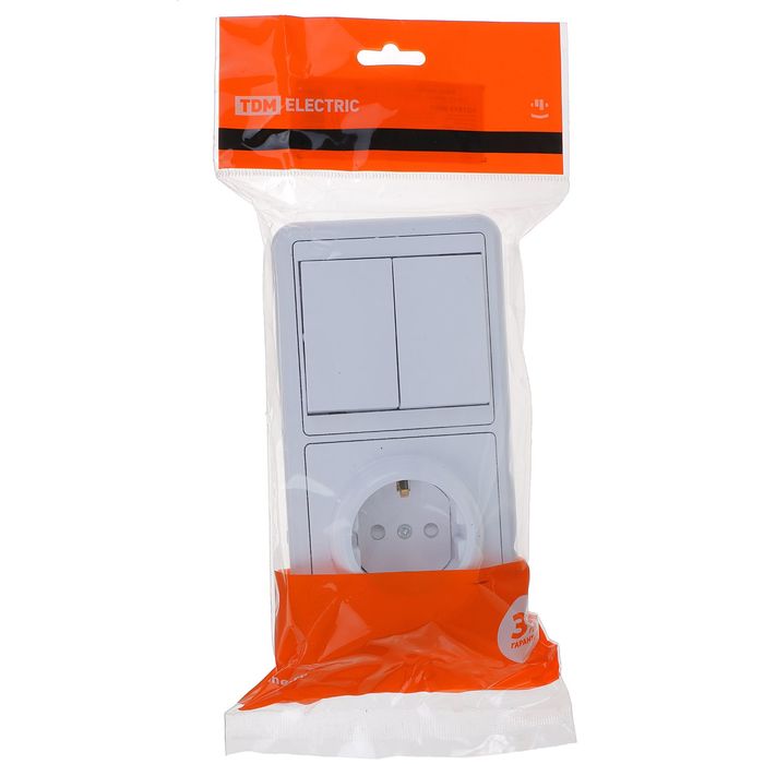 Блок комбинированный TDM БКВР, 2 клавиши, с з/к, с защитными шторками, SQ1813-0002