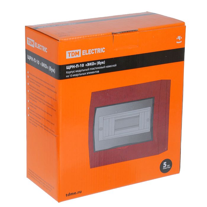 Щит TDM ЩРН-П-10 модулей, IP41, навесной, пластик, цвет бук, SQ0901-0022