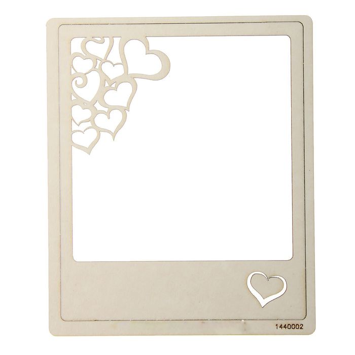 Чипборд-рамка полароид "Сердечки", толщ. 0,9-1,15 мм