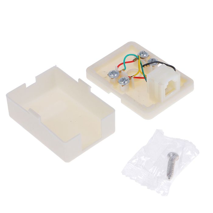 Розетка телефонная TDM 6Р4С, одноместная, белая, SQ1809-0001