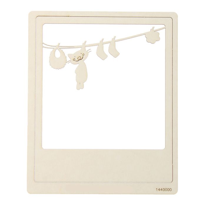 Чипборд-рамка полароид "Большая стирка", толщ. 0,9-1,15 мм