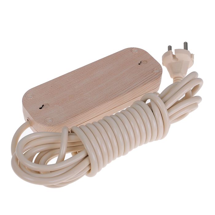 Удлинитель TDM У3, 3 гнезда, 5 м, ПВС 2х0.75 мм2, 10 А, 250 В, цвет сосна, SQ1303-2202