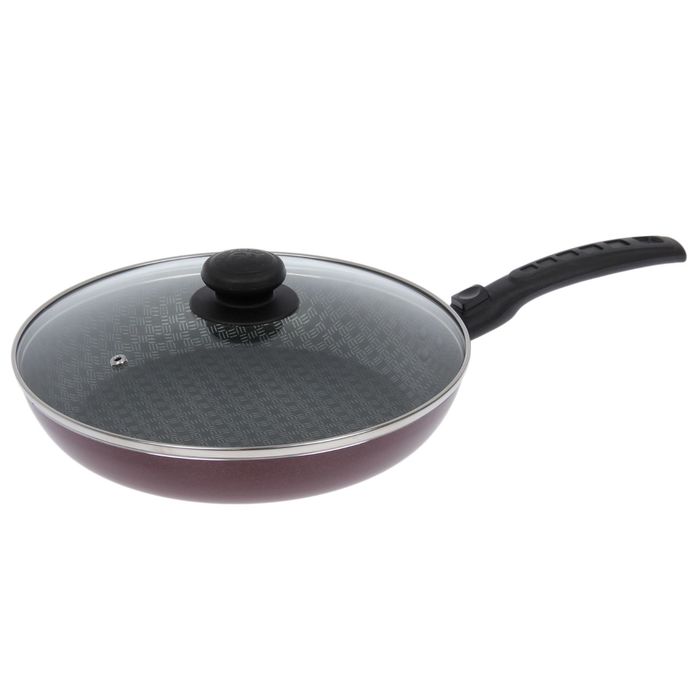 Сковорода 26 см "Хозяюшка" со съемной ручкой, стеклянная крышка, антипригарное покрытие