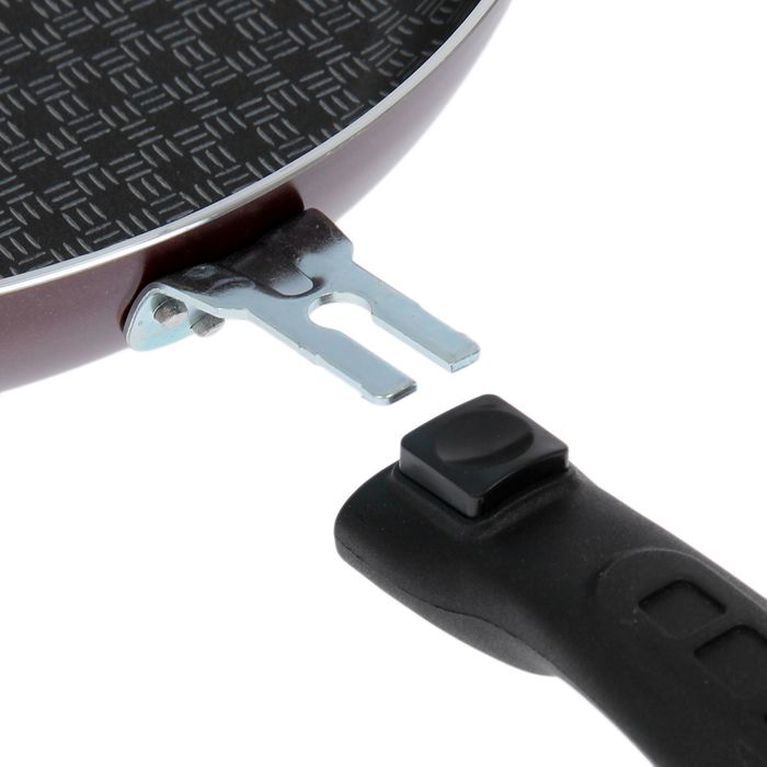 Сковорода 26 см "Хозяюшка" со съемной ручкой, стеклянная крышка, антипригарное покрытие