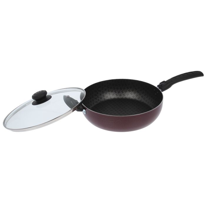 Сотейник 26 cм "Хозяюшка", 2 ручки, стеклянная крышка, антипригарное покрытие