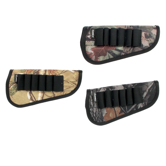 Патронташ камуфлированный на приклад 6 патронов 12-16 к на липучке