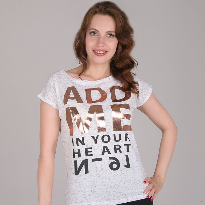 Футболка женская, цвет белый, размер 44-48 (M) (арт. K315)