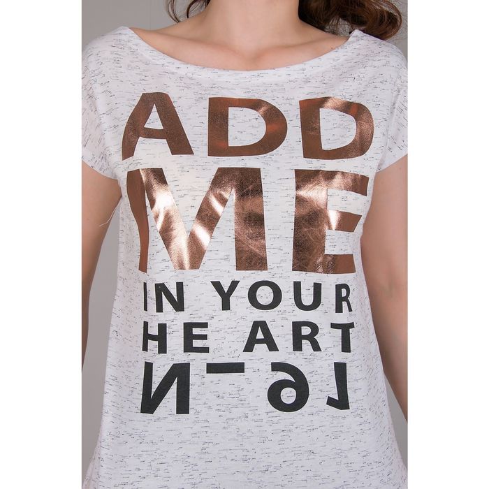 Футболка женская, цвет белый, размер 44-48 (M) (арт. K315)