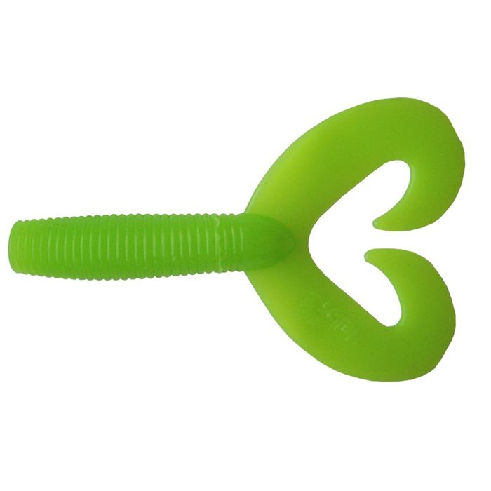 Твистер Helios Credo Double Tail 7,5 см Lime HS-12-008 (набор 7 шт)