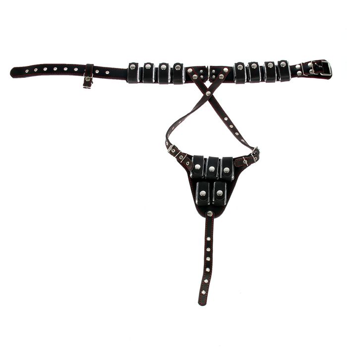 Шлейка кожаная грузовая малая, 13 грузов, ош 28-46 см, ог 63-90 см