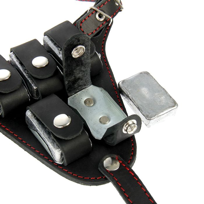 Шлейка кожаная грузовая малая, 13 грузов, ош 28-46 см, ог 63-90 см