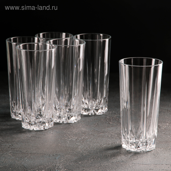 Набор стаканов 6 шт высокий Karat 330 мл набор стаканов для воды цветные rcr ninphea 330 мл 6 шт