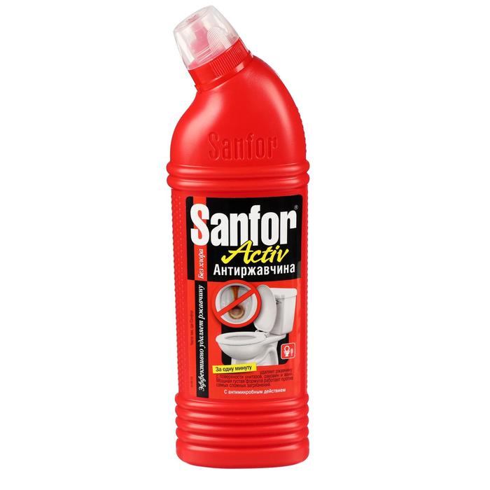 Средство санитарно-гигиеническое Sanfor active, Антиржавчина, 750 мл средство от засоров sanfor 750 мл