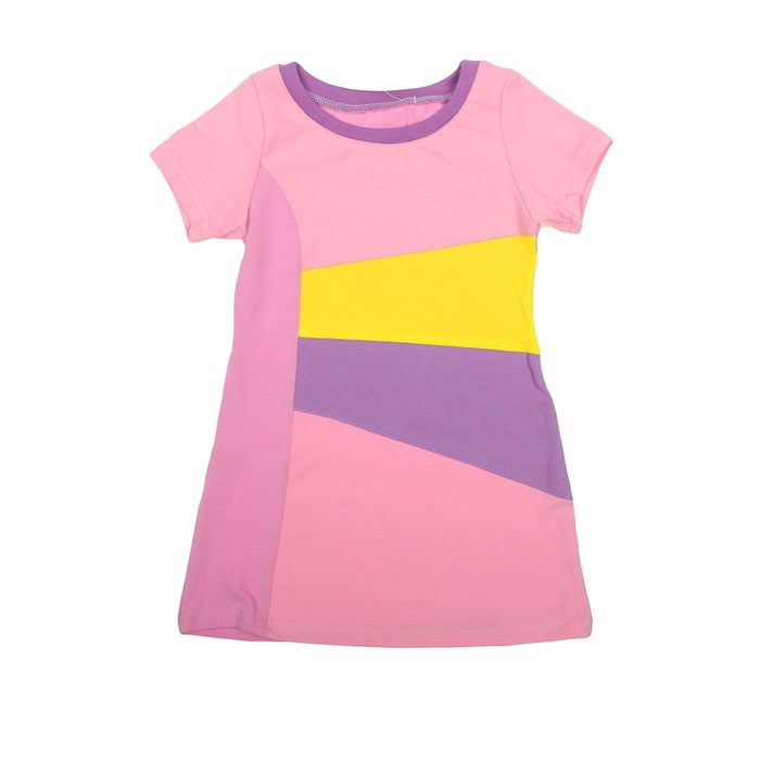 Платье для девочки, рост 86-92 см (52), цвет светло-сиреневый/розовый/сиреневый/лимонный (арт. Д 01104)
