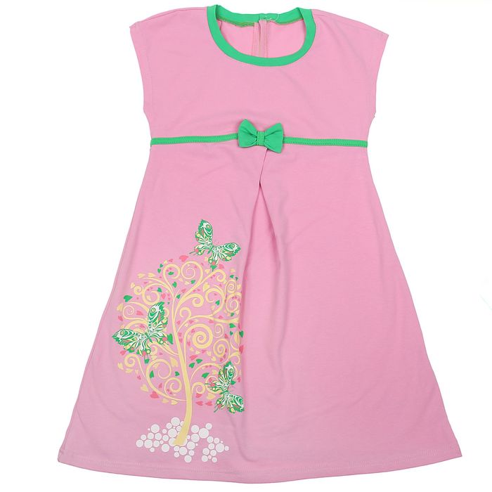 Платье для девочки, рост 86-92 см (52), цвет розовый/лайм (арт. Д 0193)