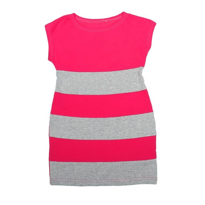 Платье для девочки, рост 86-92 см (52), цвет фуксия/серый (арт. Д 0196)