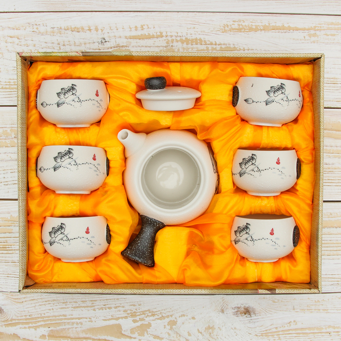 Набор для чайной церемонии 7 предметов "Путь Даоса" (чайник 180 мл, чашка 70 мл)