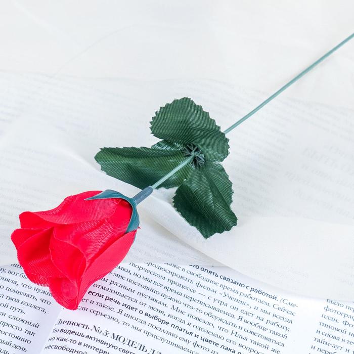 цена Цветы искусственные Роза 23 см, красный