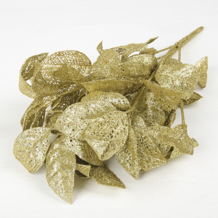 Ветка для декора "Букет с резными листьями" микс