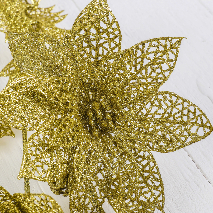 Ветка для декора "Золотые резные цветы"