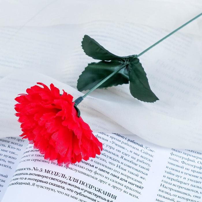 цена Цветы искусственные Гвоздика 25 см, красный