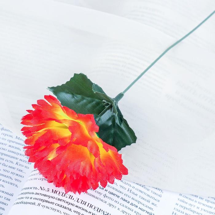 цена Цветы искусственные Гвоздика 25 см, оранжевый