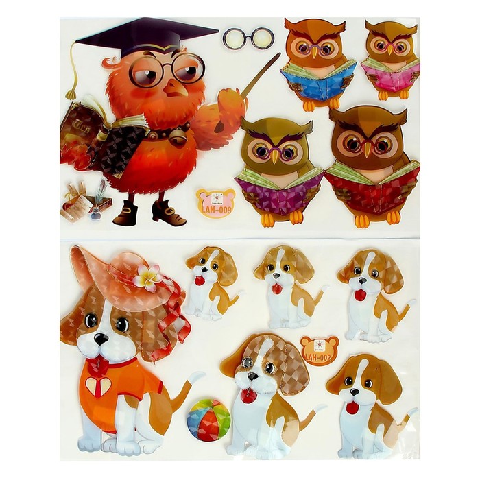 Наклейка пластик многослойная 5D "Природа" МИКС 60х30 см