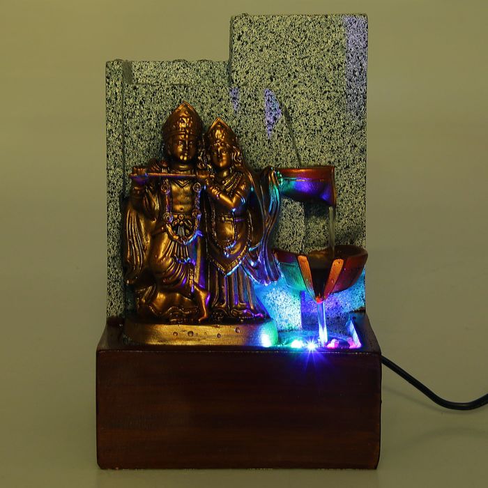 Фонтан настольный "Шива и Парвати" прямоугольный под камень 25х15х13 см