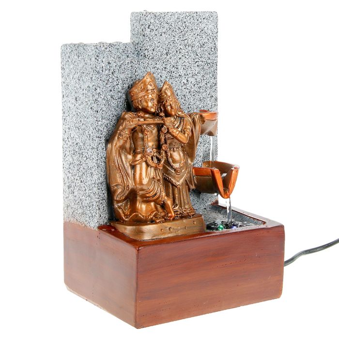 Фонтан настольный "Шива и Парвати" прямоугольный под камень 25х15х13 см