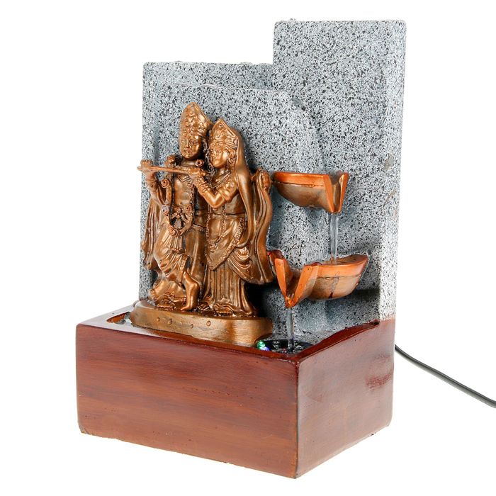 Фонтан настольный "Шива и Парвати" прямоугольный под камень 25х15х13 см
