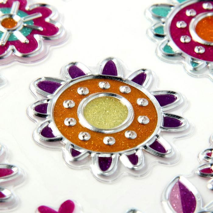 Наклейка алюминий, пластик "Цветы" МИКС 25х14 см