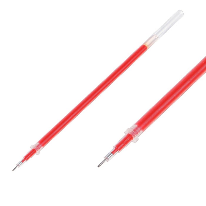 Стержень гелевый, красный, линия 0.5 мм ,внутренний d-2.4 мм, L-128 мм, (игольчатый пишущий узел) пластик/металл