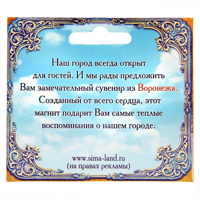 Магнит металлический «Воронеж»