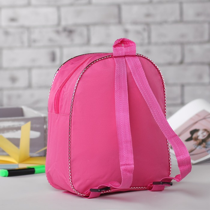 Рюкзак детский на молнии "Бабочки", 1 отдел, 1 наружный карман, розовый