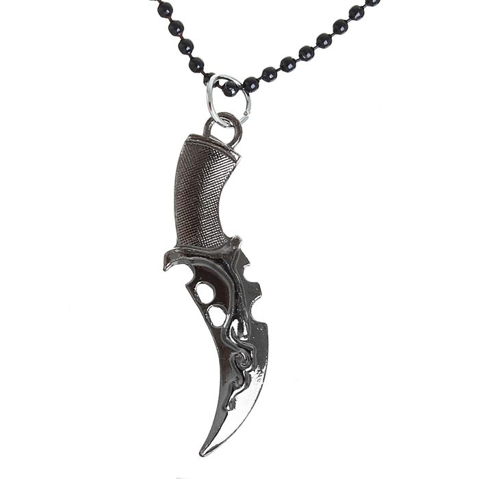 Кулон мужской "Клинок", цвет чернёное серебро, 45см